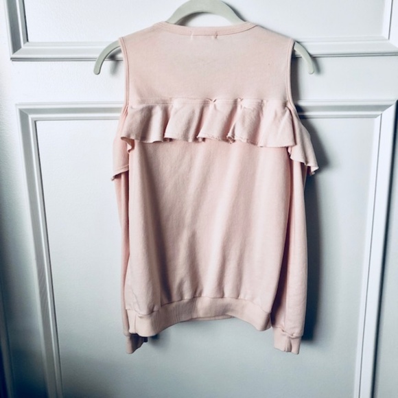 🌸Super Cute Light Pink Cold Shoulder Sweatshirt - Picture 5 of 6